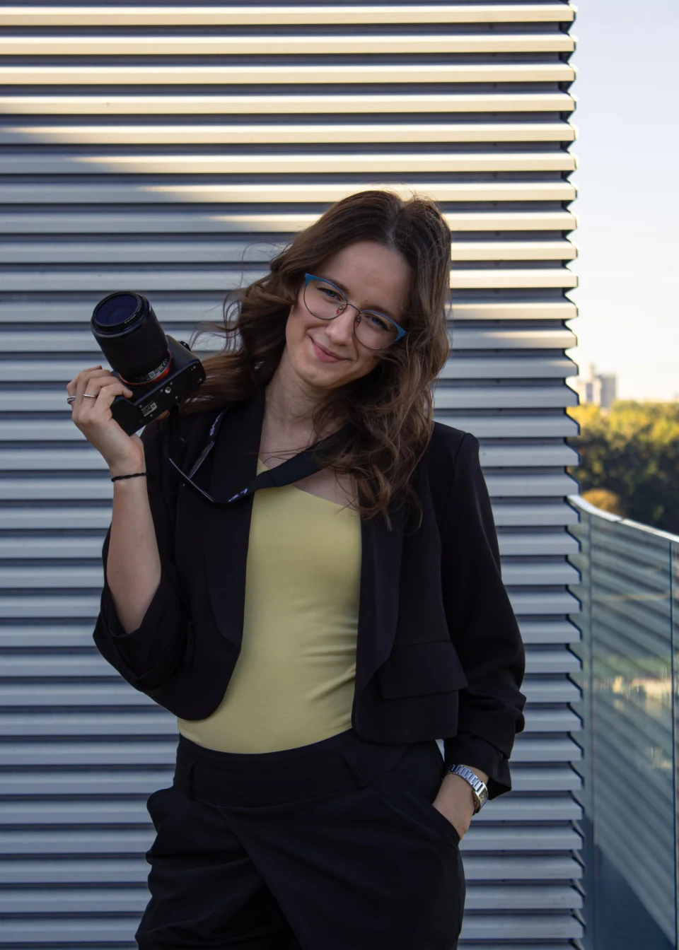 Nina with a camera